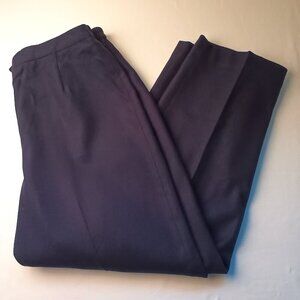 100% Pure Wool Pants Women's Size 20W Navy Blue Color High Rise Straight Leg